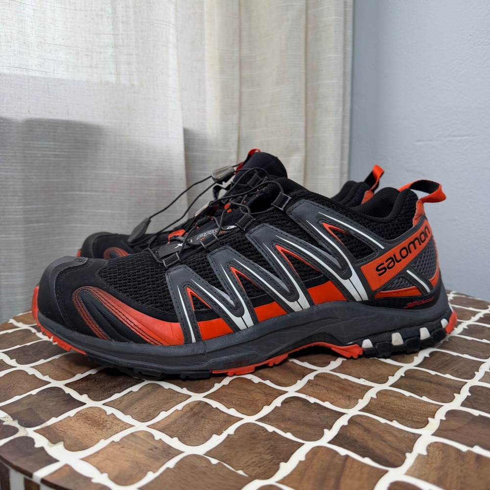 Salomon XA PRO 3D Trail Running Shoes Black Orange Men's Size 11 - Picture 2 of 12